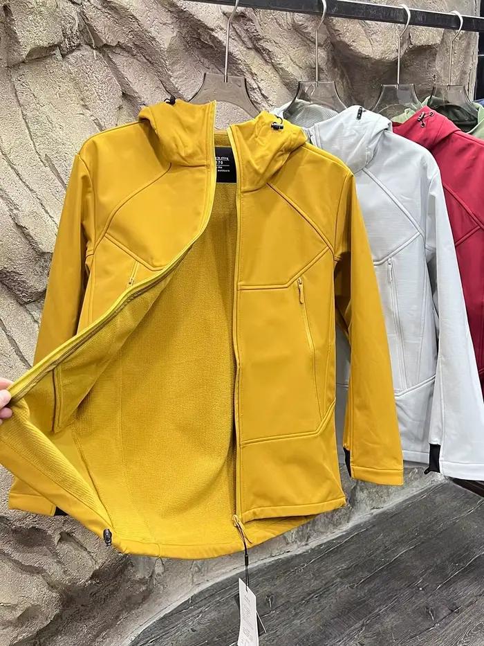 Couture 3D en plein air ! Polaire composite à carreaux! Veste softshell imperméable et coupe-vent à capuche pour homme
