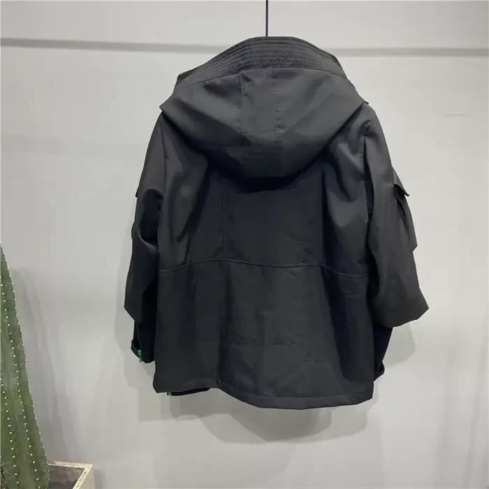Tactique Techwear vestes à capuche homme multi-poches trois quarts manches fonctionnel Punk Cargo veste manteau