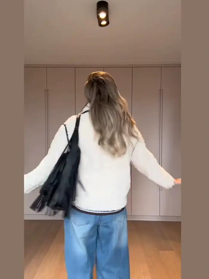 Veste de fourrure à simple boutonnage pour femme