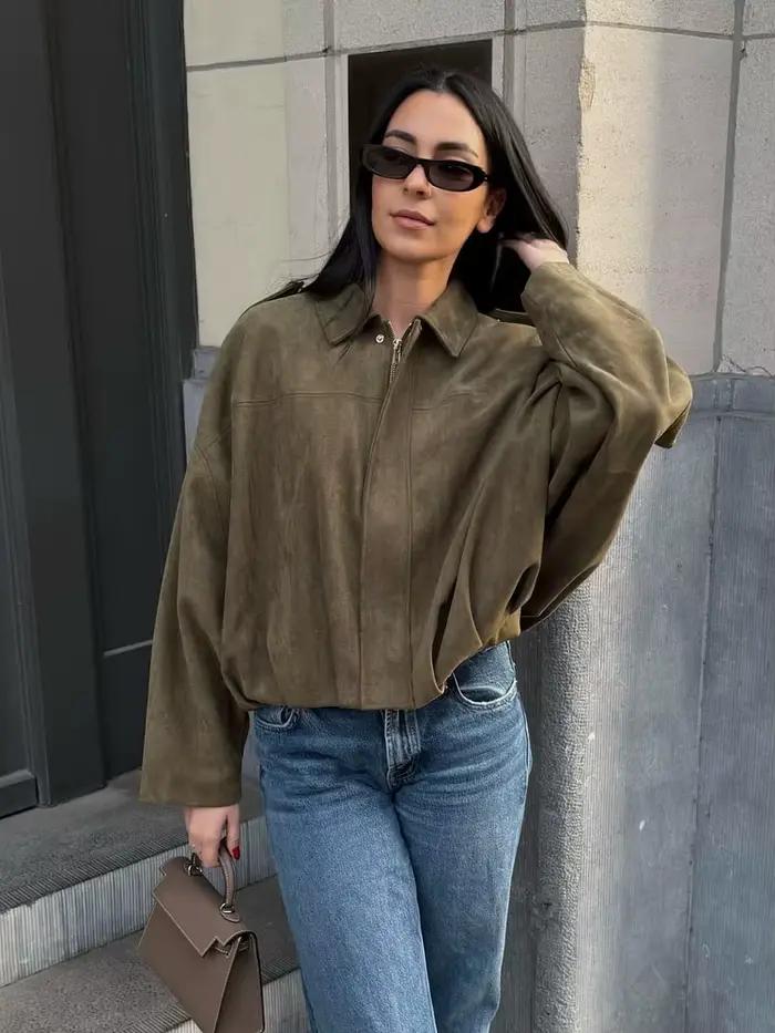 HH – veste Texture en daim pour femmes