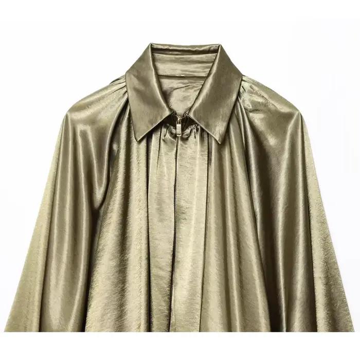 MUJER froncé Bomber vestes pour femmes gonflé surdimensionné veste femme manteaux d'été Demi-saison