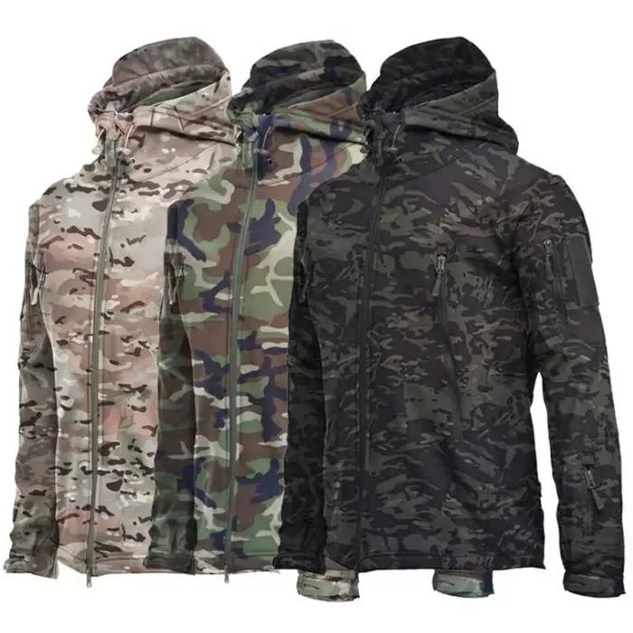 Veste tactique hommes vêtements d'extérieur vestes à coque souple Techwear coupe-vent imperméable respirant polaire thermique randonnée chasse manteaux à capuche