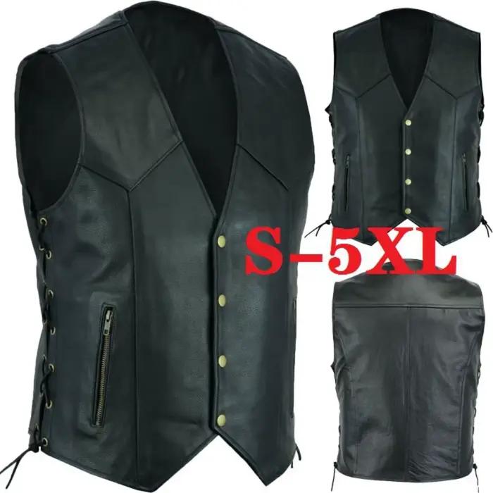 Veste en cuir émaillé pour homme