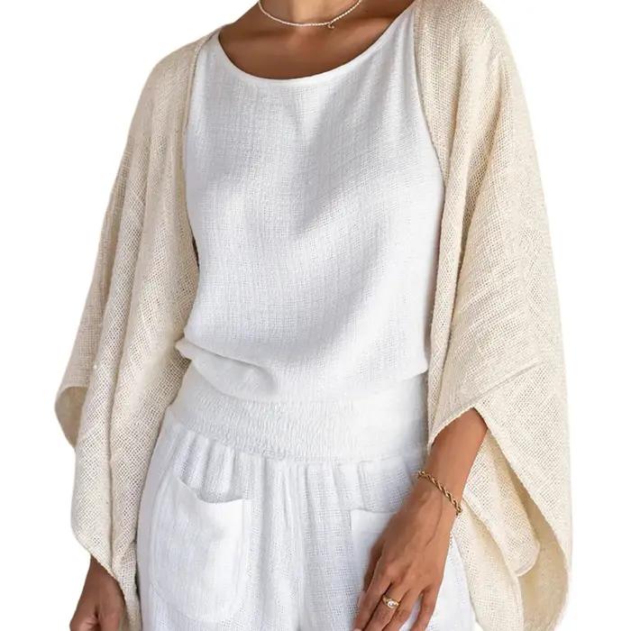 Veste Cardigan urbain décontractée à manches trois-quarts pour femmes, nouvelle collection 2025