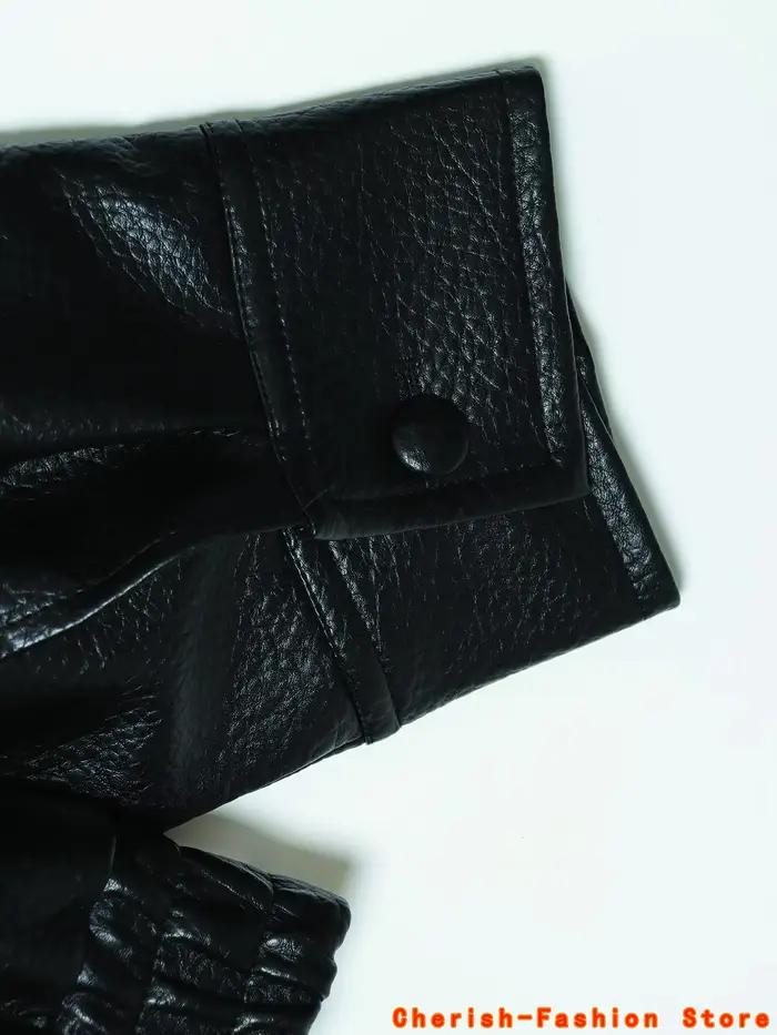 Mode veste ample décontractée en simili cuir pour femmes, automne-hiver, élégante et pratique pour toutes les occasions