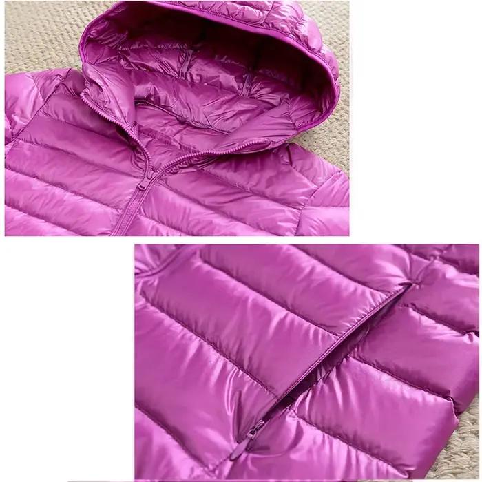 Parka courte à capuche en duvet de canard blanc pour femme, veste mince ultra-légère, manteau chaud, automne, hiver, 2024