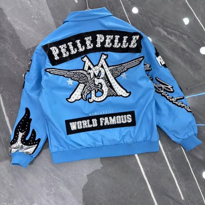 Veste en cuir brodée Hip Hop Aigle pour femme