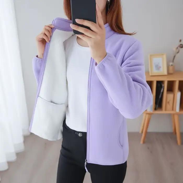 Veste Double face pour femme, peut être portée en automne et en hiver, polaire épaisse Double face
