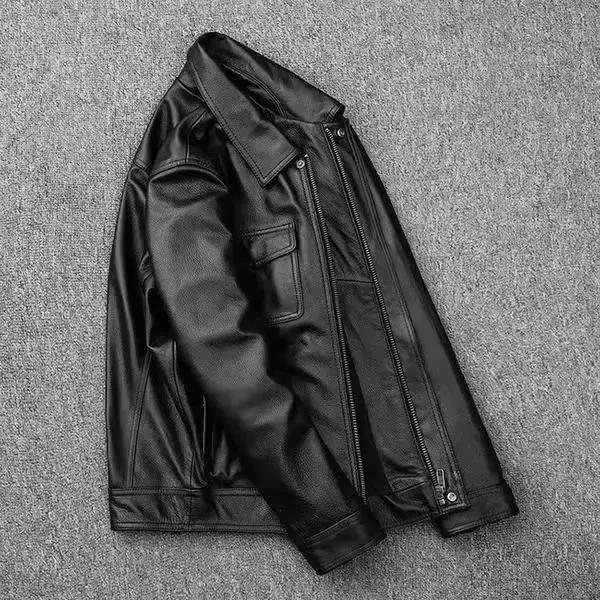 Blouson en cuir véritable pour homme