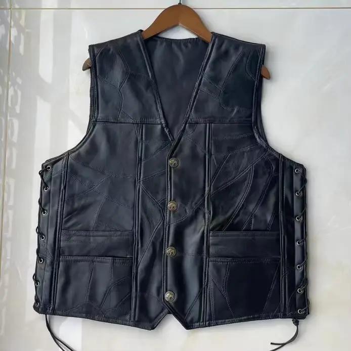Achat un gilet en cuir de moto classique