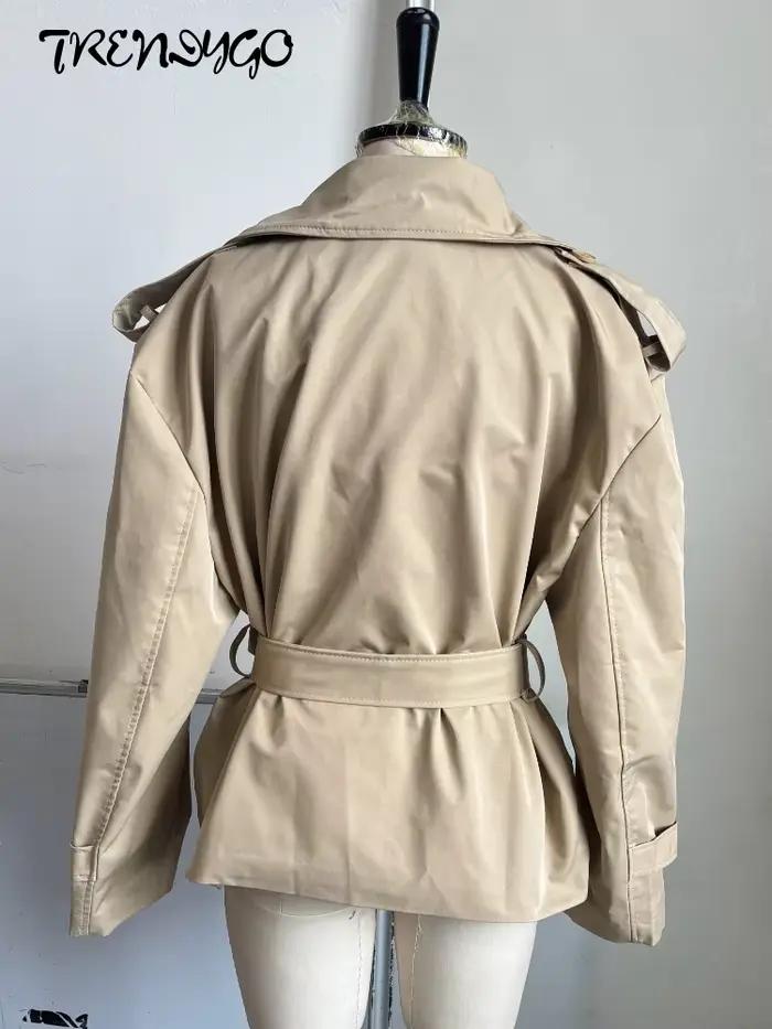 Manteau court trench pour femme