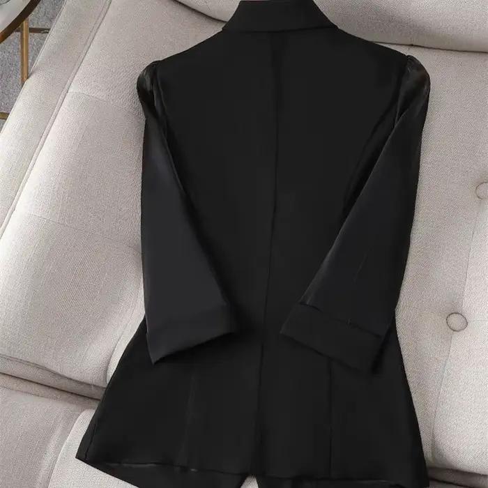 Veste imbibée pour femme, blazers féminins, col cranté, vêtements d'extérieur élégants pour dames de bureau, affaires, nouveau, 2024