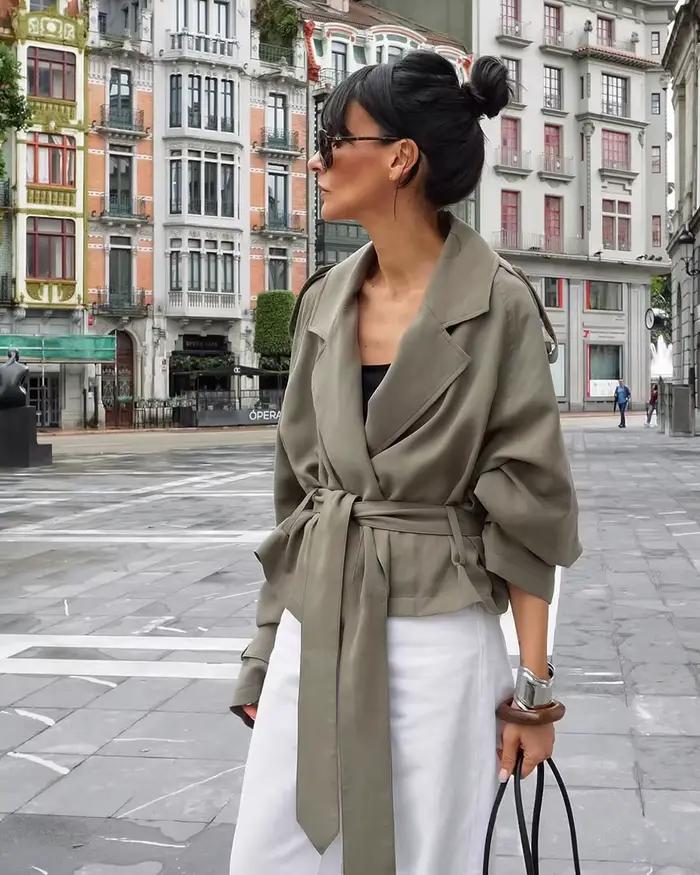Trench-coat court pour femme
