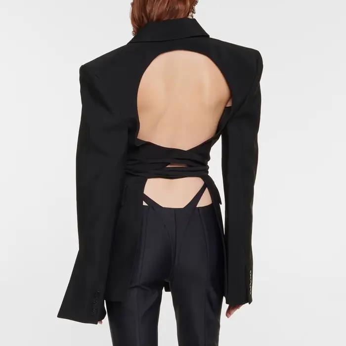 Costumes Blazer pour femmes, veste, manteaux pour femmes, mode 2025, nouvelle Collection Eam, vêtements d'hiver chic et élégant, costume dos nu Traf
