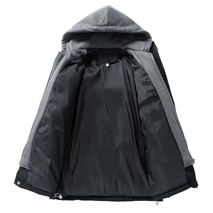 Hommes Parkas épais chaud hiver veste à capuche matelassé