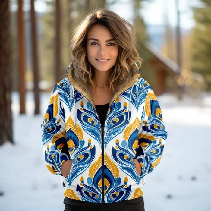 Veste zippée doublée polaire douce et confortable pour femme