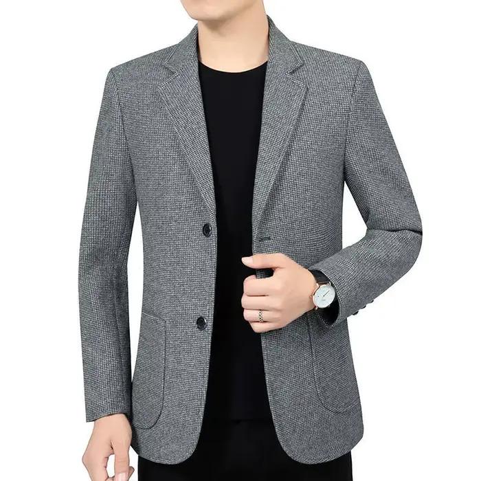 Veste de Costume Homme Tendance, Blazer Vintage à Simple Boutonnage, Manches Longues, Poches, Col Rabattu, Confortable et Polyvalent