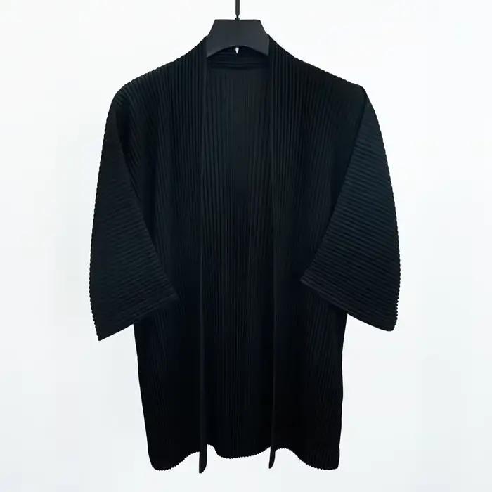 Miyake veste plissée hommes Cardigan japonais 2025 printemps et été nouveau plissé hommes ample grands Yards veste cent hauts amples