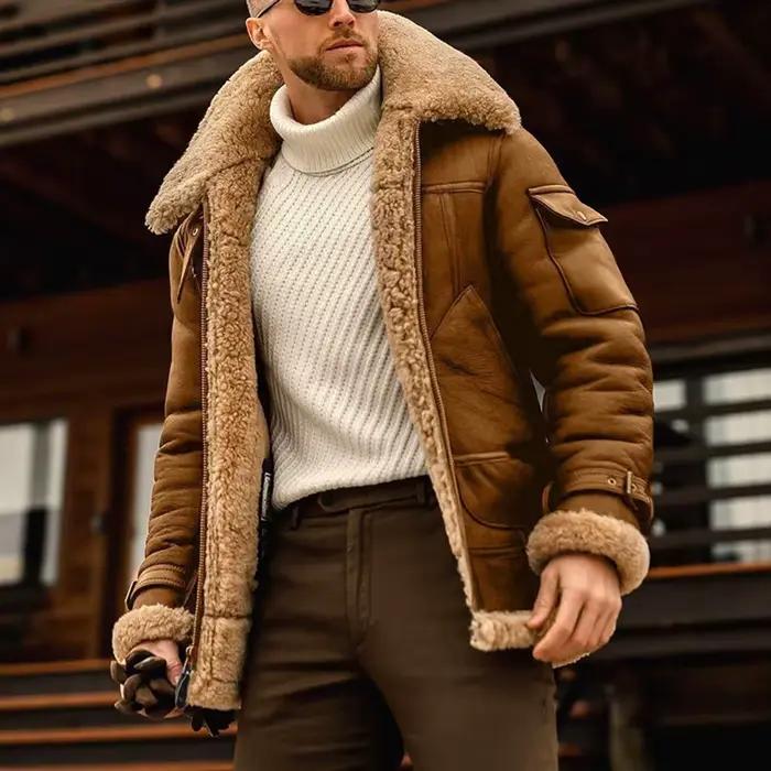 Vestes d'hiver en Faux cuir pour hommes