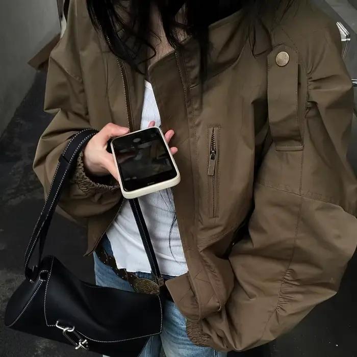 Veste kaki Vintage américaine pour femmes