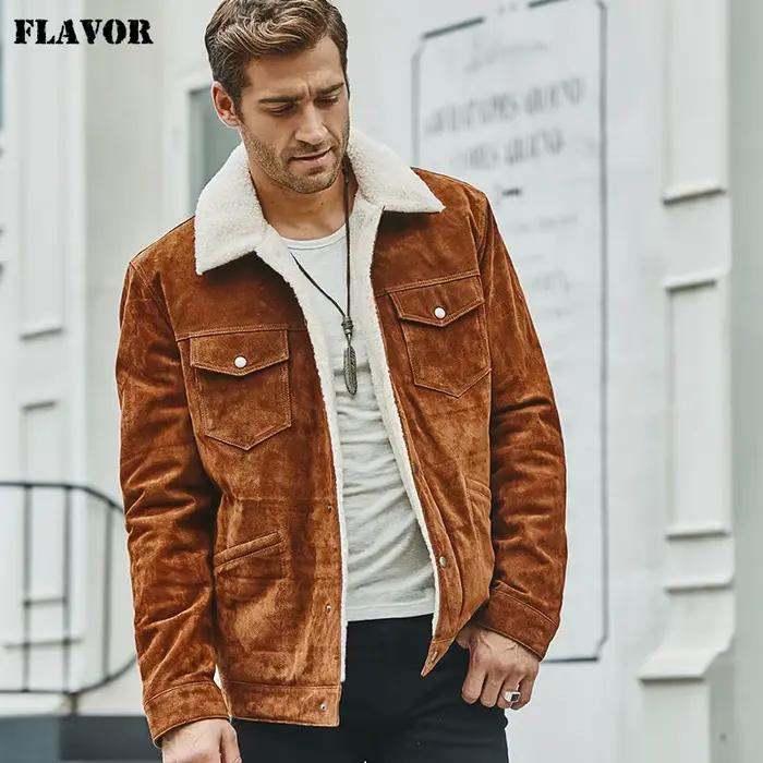 FLAVOR Veste en cuir véritable pour homme