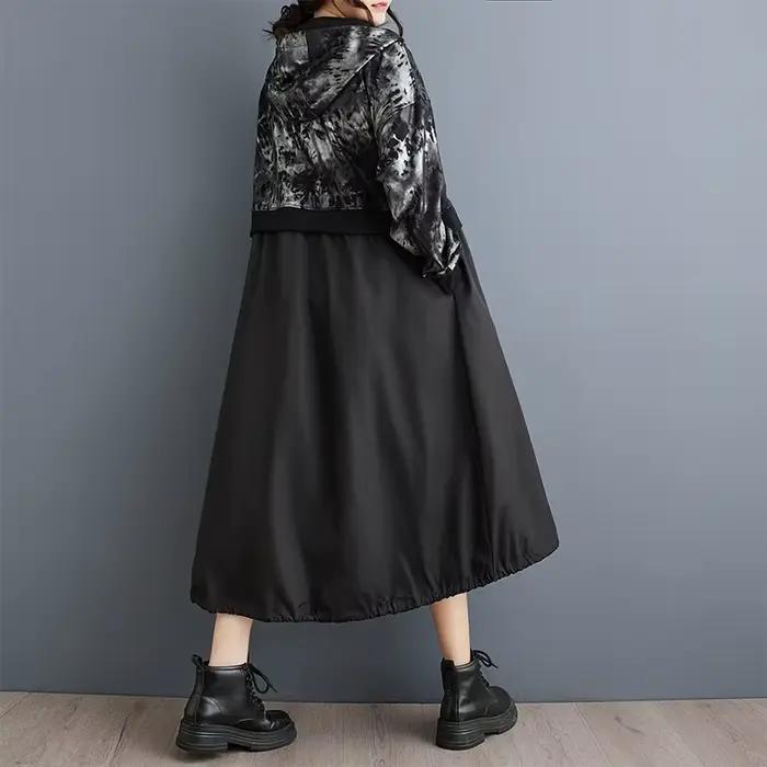 Trench-coat surdimensionné à manches longues pour femmes, noir, vintage, décontracté, ample, automne printemps, vêtements d'extérieur, 2025