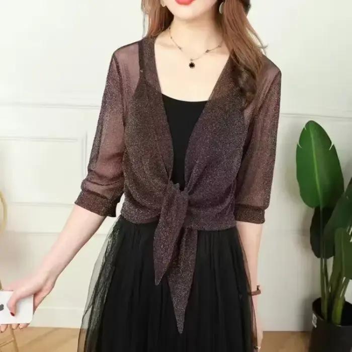 Veste de Mariage à Demi-Manches pour Femme, Cardigan, Cape pour Robe de Soirée, Manteau Supérieur