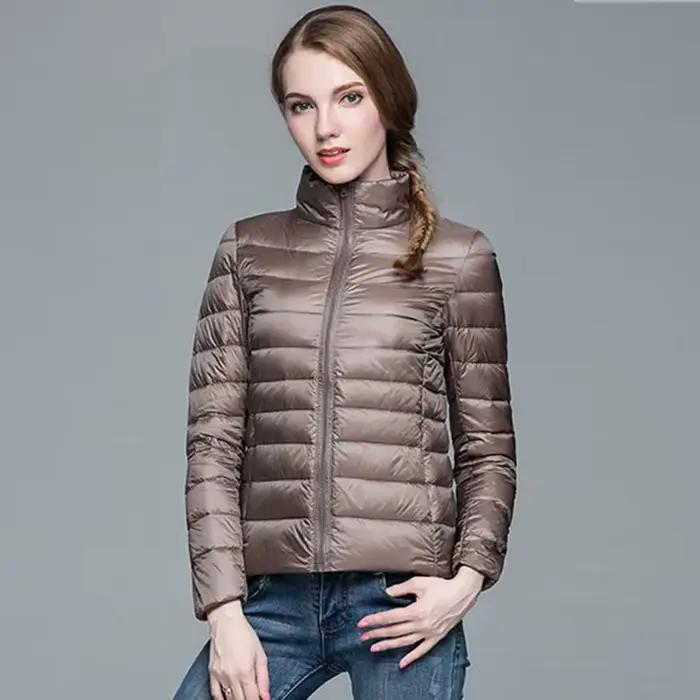 Parka courte à capuche en duvet de canard blanc pour femme, veste mince ultra-légère, manteau chaud, automne, hiver, 2024