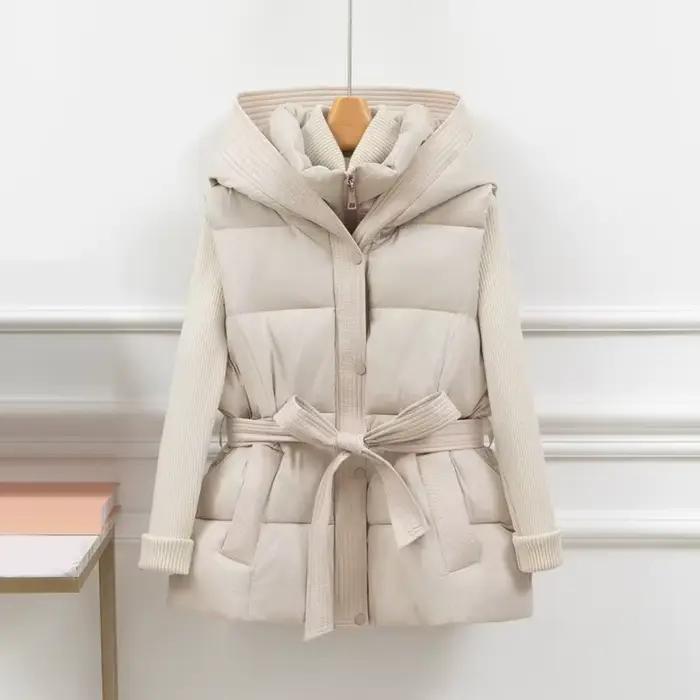 Hiver vers le bas coton gilet veste femmes 2025 nouveau sans manches à capuche bouffant Parkas chaud