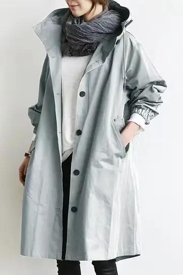 Manteau long à capuche pour femme style décontracté haute qualité polyester tranchée automne hiver 2024 polyvalent pour femmes occassions variées