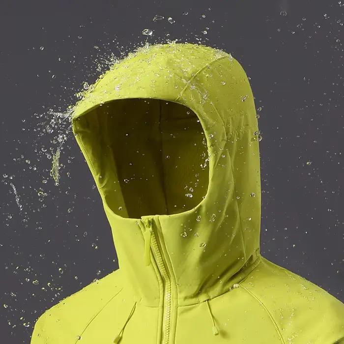 JNLN hommes femmes imperméable à coque souple veste coupe-vent chaud polaire manteau de pluie unisexe randonnée