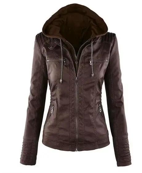 Veste en simili cuir pour femmes