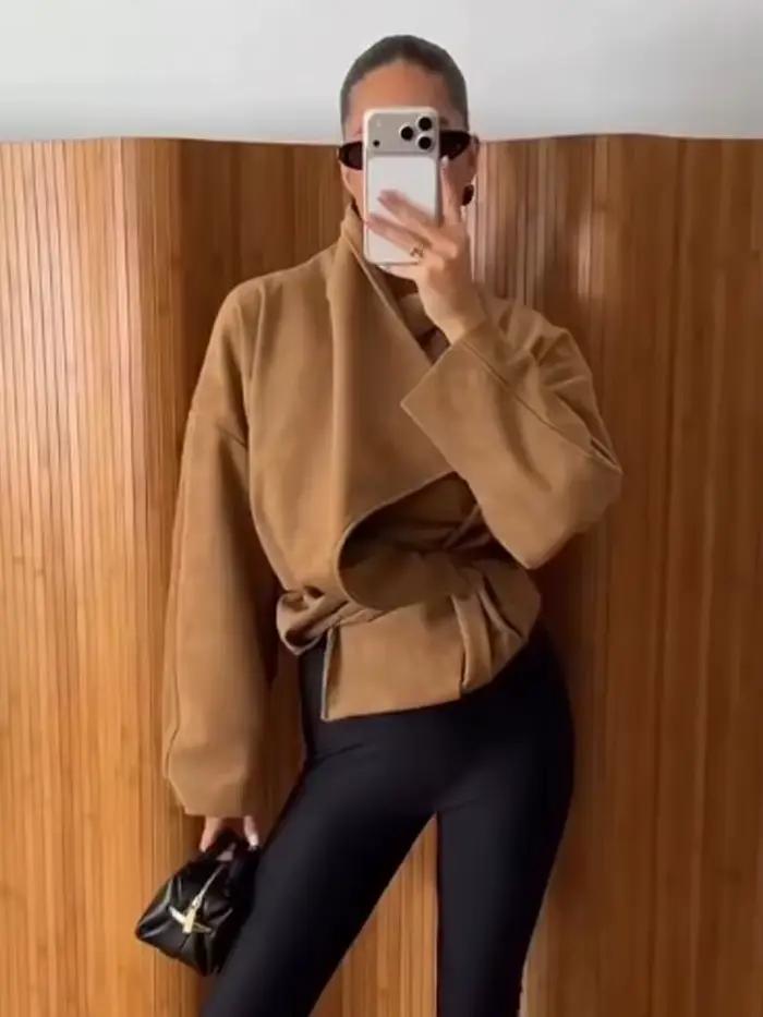 HH Veste Courte Femme Style Urbain
