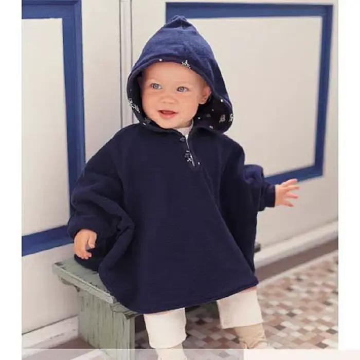 Poncho réversible pour nouveau-né, vêtements d'hiver pour bébé garçon, manteau pour bébé, robe à capuche, veste Bebe Everak, tenues de combinaison