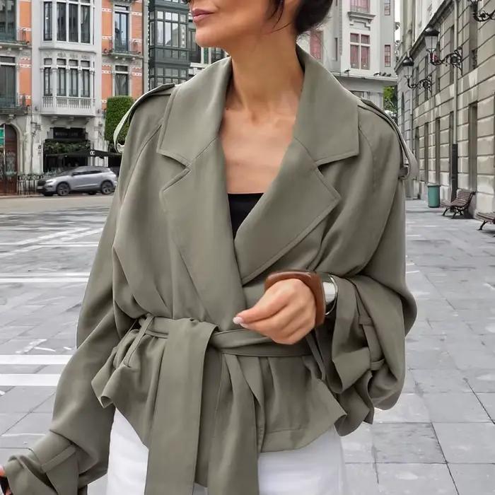 Trench-coat court pour femme