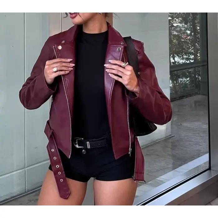 Veste courte de couleur unie pour femmes