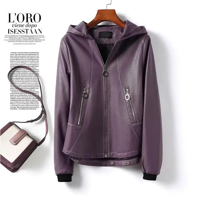 Haining – veste de motard courte pour femme