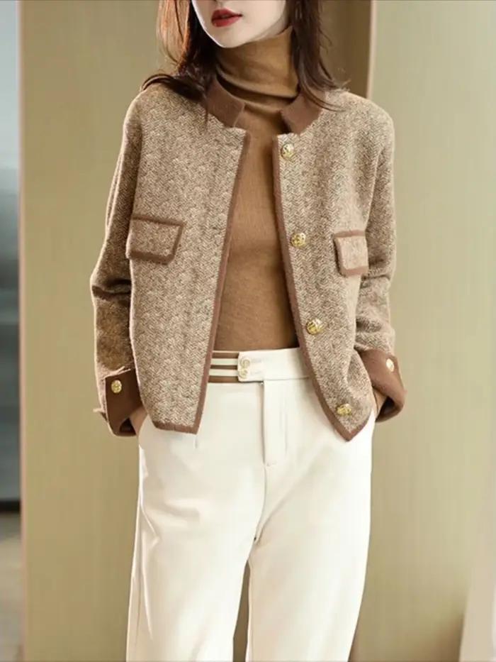 Manteau en mélange de laine demi-ogo pour femme