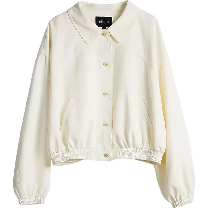 OLrain élégant femmes vestes solide à manches longues froncé ourlet manteaux printemps 2026 Vintage col rabattu dames veste GO58CW002680