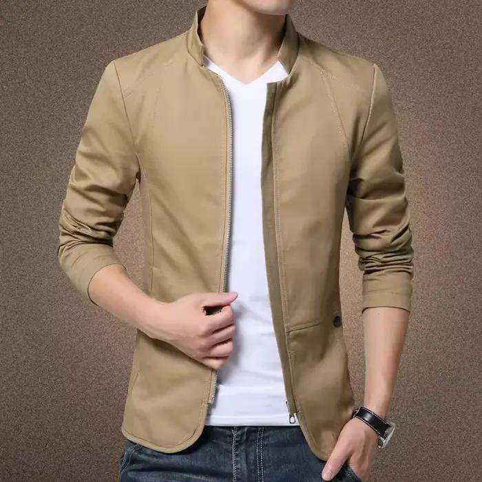 Veste Homme MRMT 2026 – Manteau Décontracté Slim en Coton Lavé avec Col