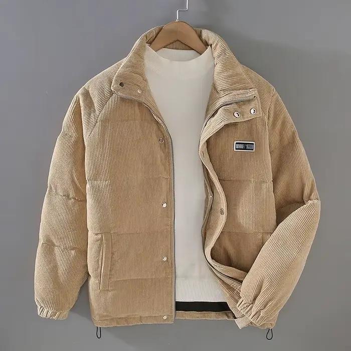 Veste d'hiver chaude en velours côtelé pour homme