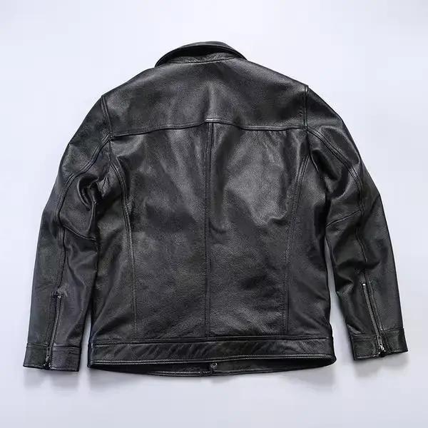 Manteau pour hommes à la mode beau Style britannique nouvelle veste en cuir décontractée à revers rétro coupe-vent
