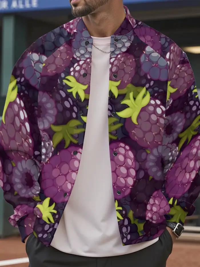 Veste de Baseball imprimée framboise