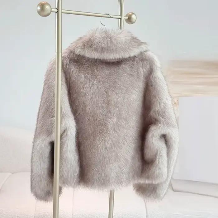 Veste courte femme manteau de fourrure moelleuse artificielle femmes haute rue fausse