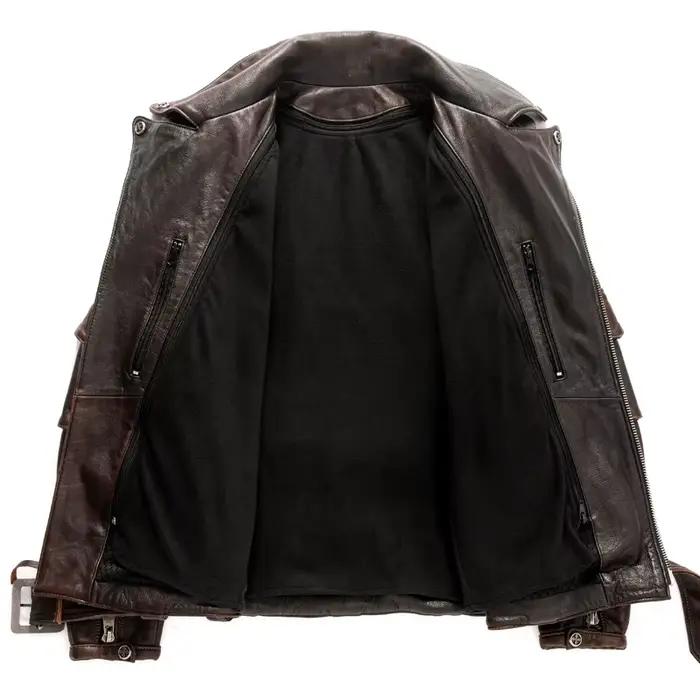 Veste en cuir vintage pour homme