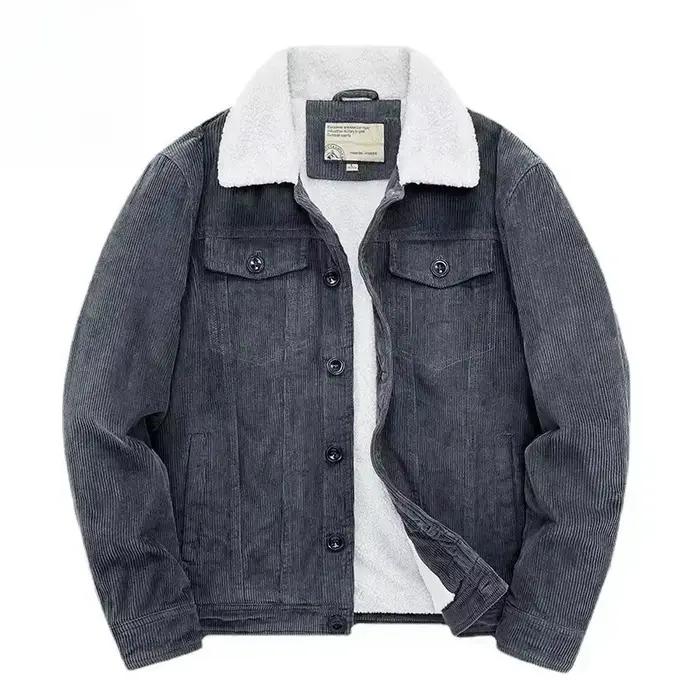 Harajuku homme coton vestes rembourré chaud ample Parka manteau velours côtelé veste courte