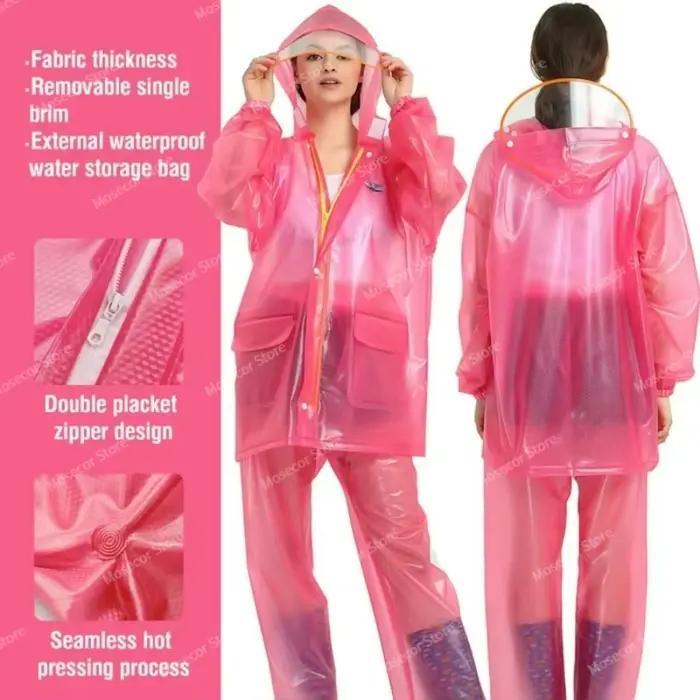 Ensemble veste et pantalon imperméables pour hommes et femmes, imperméable transparent, cyclisme, extérieur, moto, tourisme, randonnée, adultes