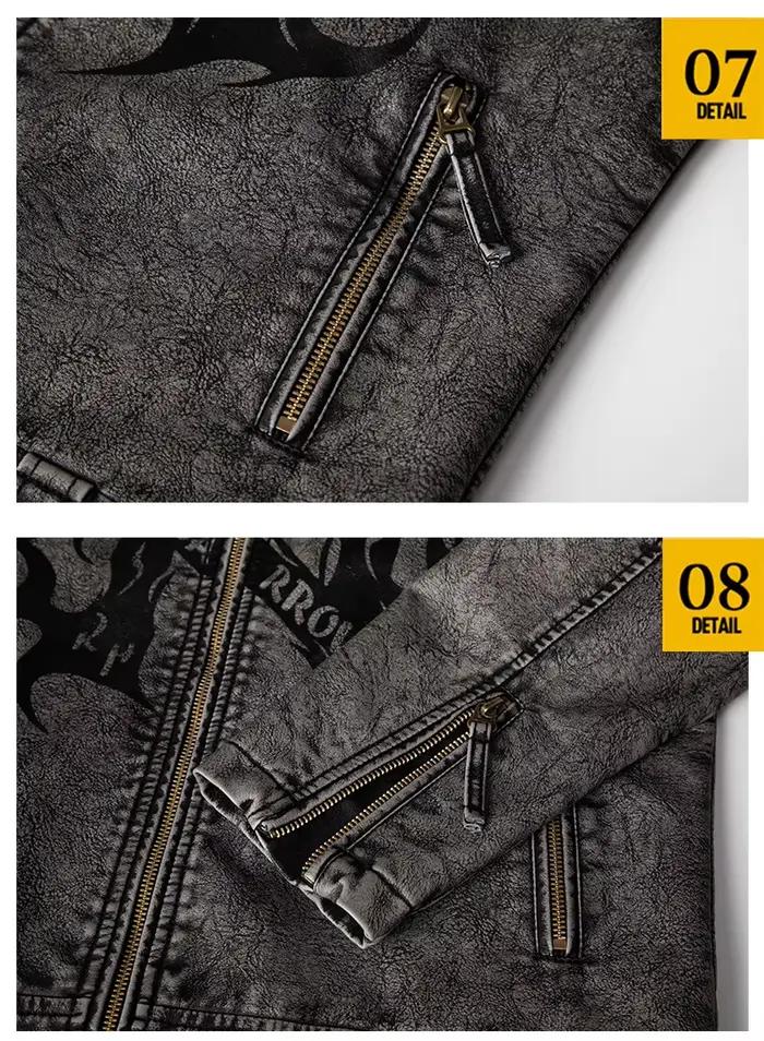 Veste en PU à manches longues pour homme