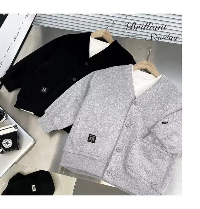 Veste cardigan décontractée pour bébé garçon, vêtements pour enfants, bébé, bébé, printemps, automne, combinaison, mode, bébé, 2-12 ans, 2023