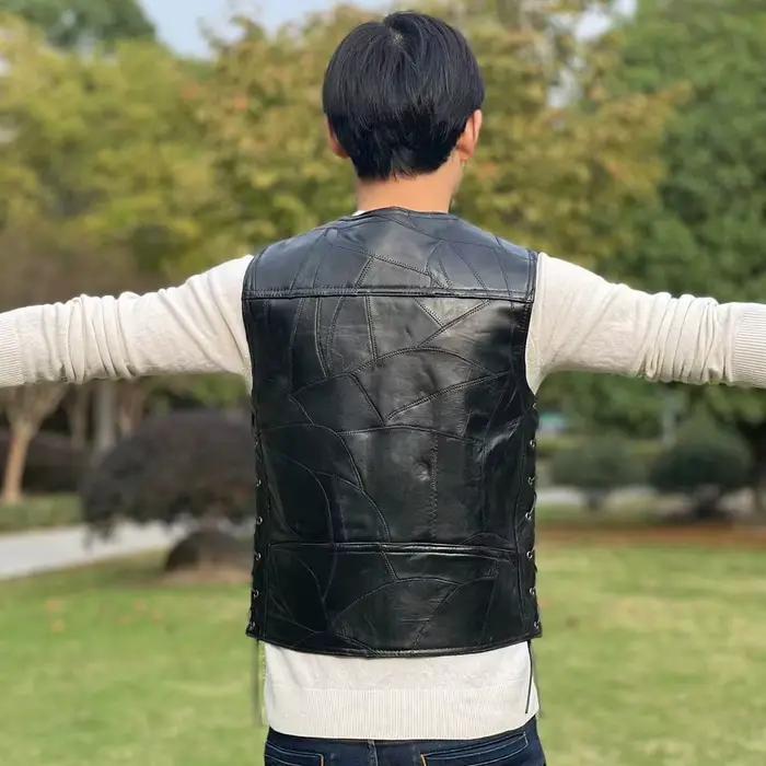 Achat un gilet en cuir de moto classique